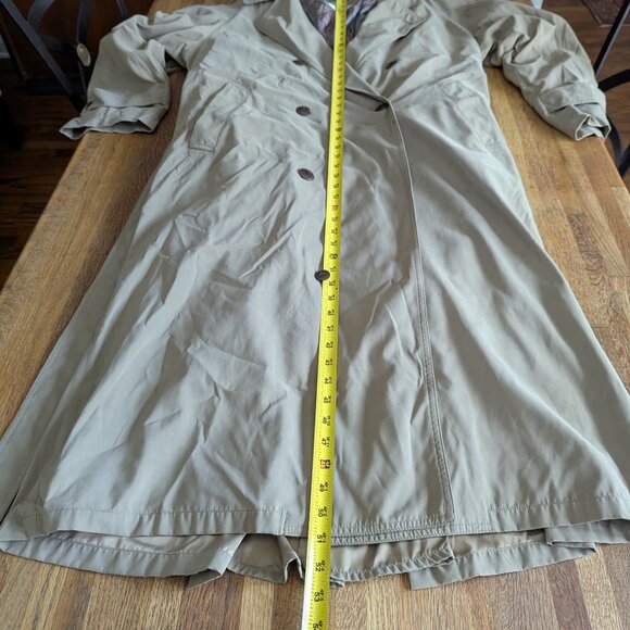 Men's Bill Blass Khaki Trench Coat w/ Wool Lining Size XL - Picture 10 of 11